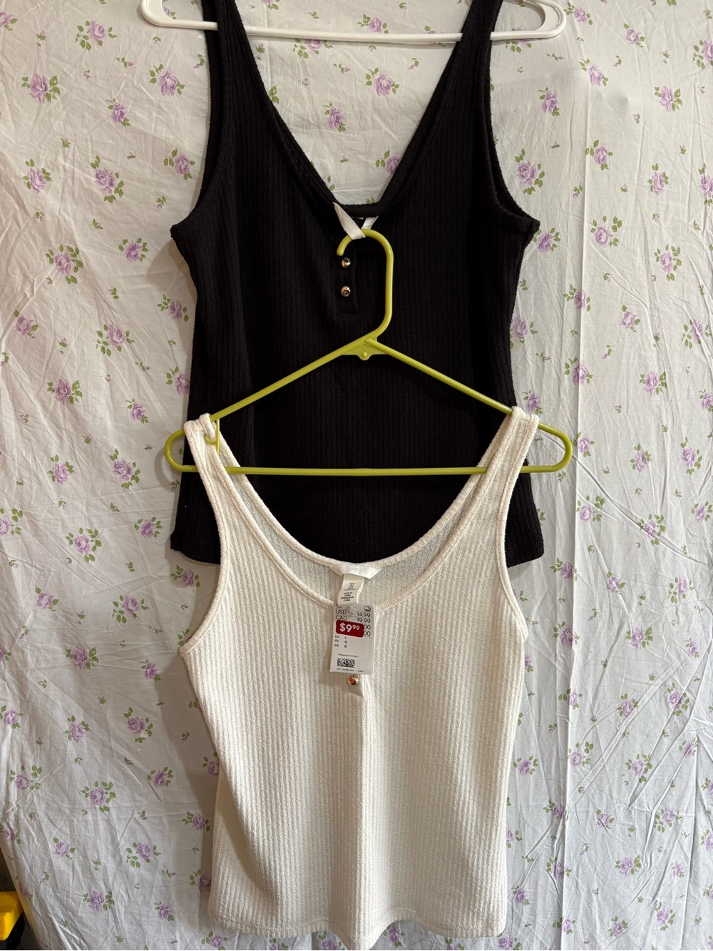 Women’s Ribbed Tank Top - Black & Cream